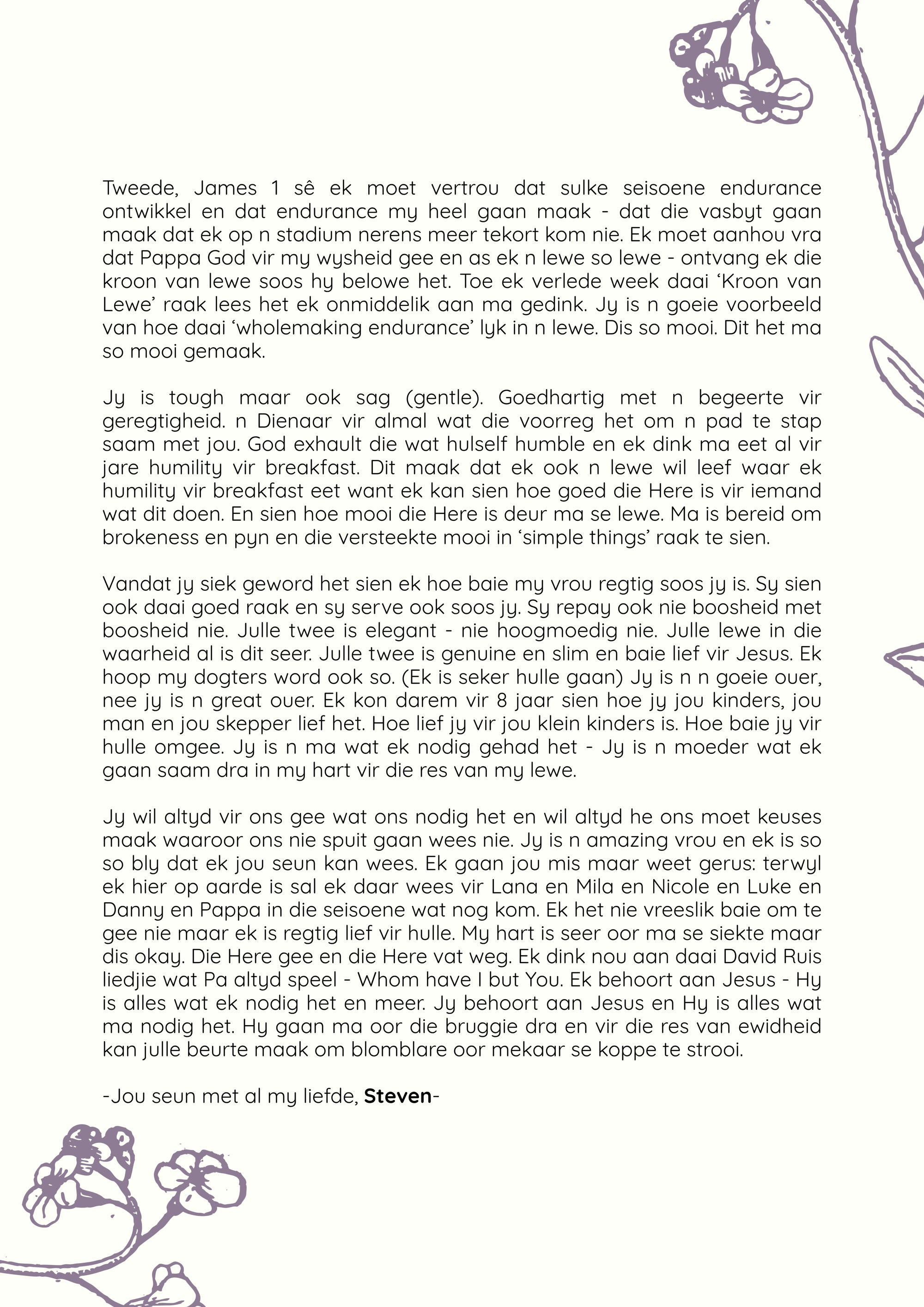 Funeral program page 8